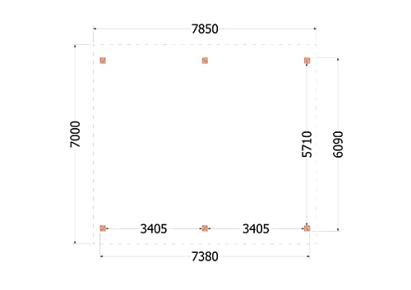 Buitenverblijf Zadeldak XXL 785x700x535cm (bxdxh)