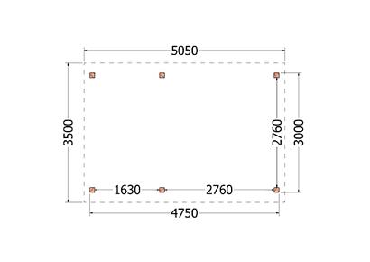 Zadeldak Betula 505x350x315cm (bxdxh)