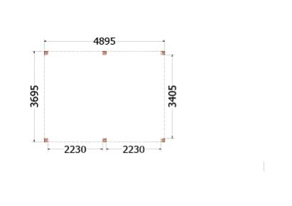 Buitenverblijf Palermo 490x370x245cm (bxdxh)