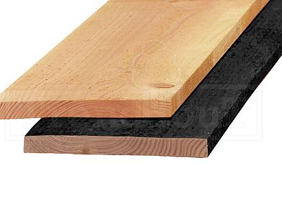 Douglas plank 2,2x20x500cm zwart geimp fijnbezaagd