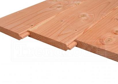 Douglas blokhut profielplank 2,8x19x500cm geschaafd