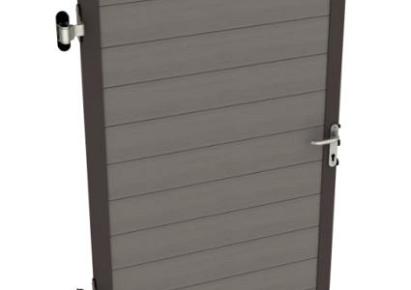 DF deur 200cm wenge brown compleet met lux hang en sluitwerk (speciale poortpaal nodig)