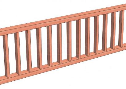 Veranda spijlen hekwerk C 70x276cm onbehandeld