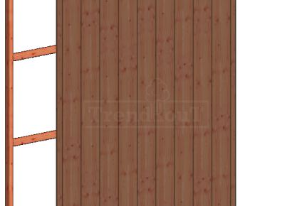 Wandmodule B channelsiding 163x220cm gemodificeerd vuren onbehandeld