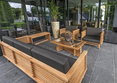 Loungeset Riverside bijzet bankje 110x35x45,5cm teak