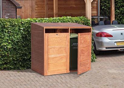Containerberging dubbel 150x75x135cm hardhout