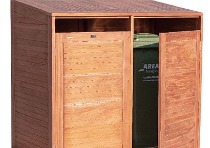 Containerberging dubbel 150x75x135cm hardhout