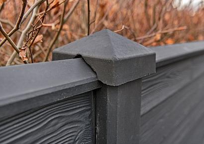 Beton afdekpet 14x14x5cm tussenmodel antraciet gecoat met diamantkop