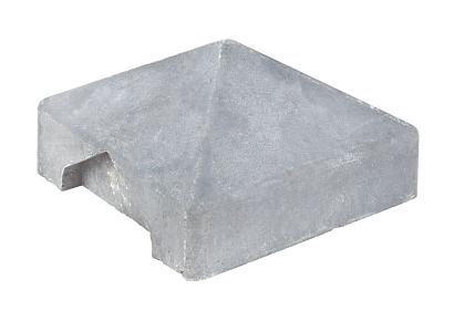 Beton afdekpet 14x14x5cm hoekmodel wit/grijs met diamantkop