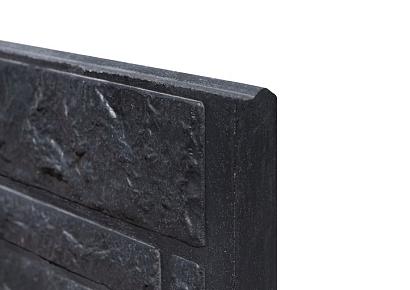 Rotsmotiefplaat 4,8x36x180cm antraciet gecoat met mes en groef voor sleufpaal