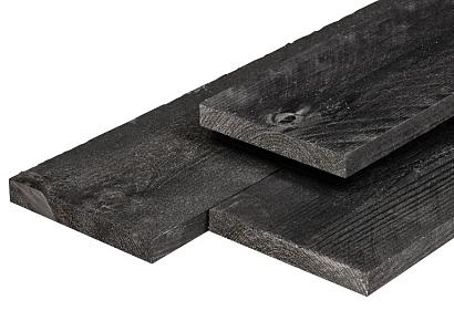 Douglas fijnbezaagde tuinplank, zwart gedompeld 1,6x400x14