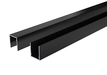 Boston alu U-lijst start/top zwart 2,5x3x175cm zonder connectoren RAL9005