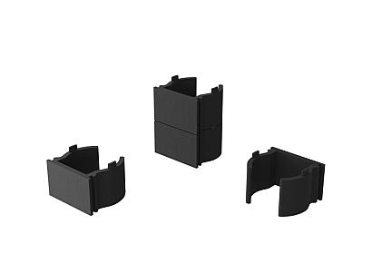 Boston plastic wedges zwart 15mm (66pcs) RAL9005