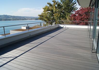 WPC 2,3x13,8x400cm Fiberdeck Premium massief Dark Grey