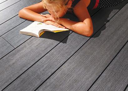 WPC 2,3x13,8x500cm Fiberdeck Vintage Graphite/Wenge massief