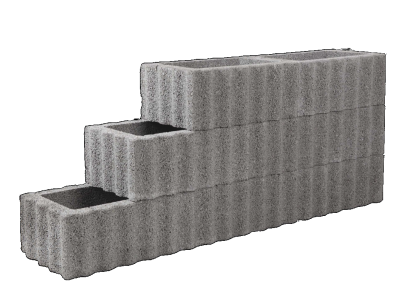 Rechthoekflor grijs 40x60x25cm
