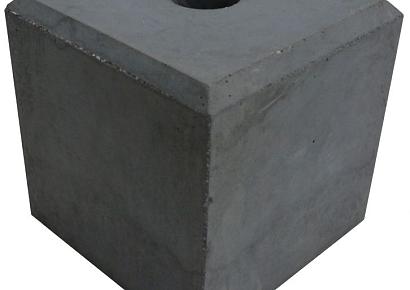 Betonpoer antraciet glad TH-07 22x22x20cm met doorlopend gat 4cm