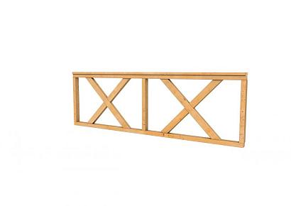 Hekwerk met kruis douglas type B 228,5x73cm onbehandeld