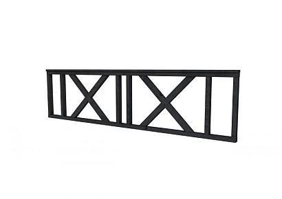 Hekwerk met kruis douglas type C 278,5x73cm zwart geïmpregneerd