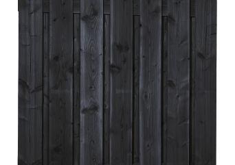 Douglas fijnbezaagd plankenscherm 15-planks 180x180cm zwart gedompeld