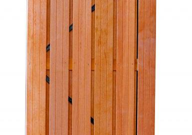 Hardhout plankendeur 100x180cm op zwart stalen frame