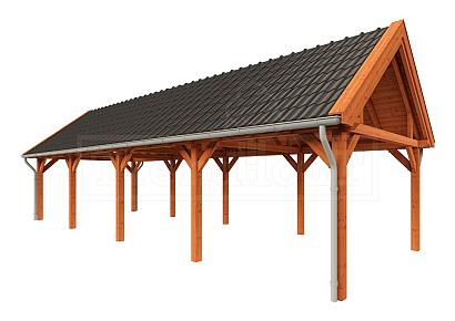 Buitenverblijf Zadeldak XL 1217x440x425cm (bxdxh)