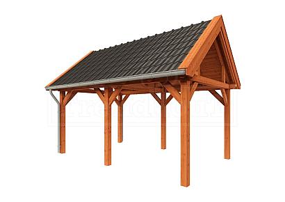 Buitenverblijf Zadeldak XL 530x380x395cm (bxdxh)