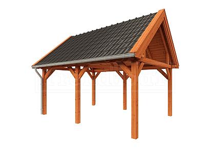 Buitenverblijf Zadeldak XL 530x440x425cm (bxdxh)