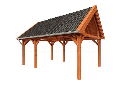 Buitenverblijf Zadeldak XL 590x440x425cm (bxdxh)