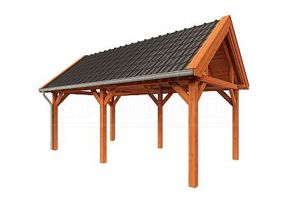 Buitenverblijf Zadeldak XL 635x380x395cm (bxdxh)