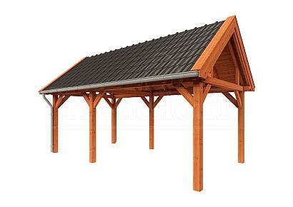 Buitenverblijf Zadeldak XL 650x380x395cm (bxdxh)