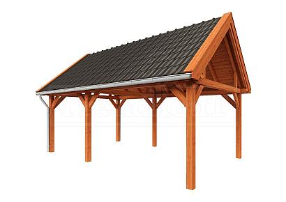 Buitenverblijf Zadeldak XL 650x440x425cm (bxdxh)