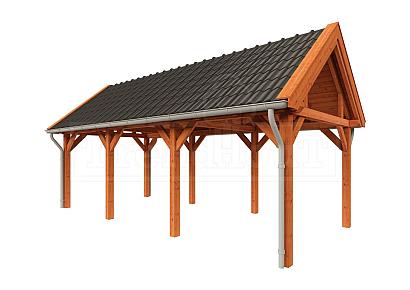 Buitenverblijf Zadeldak XL 765x380x395cm (bxdxh)