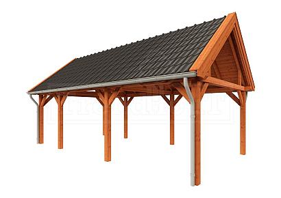 Buitenverblijf Zadeldak XL 815x440x425cm (bxdxh)