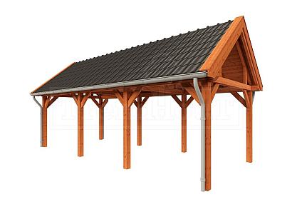 Buitenverblijf Zadeldak XL 820x380x395cm (bxdxh)