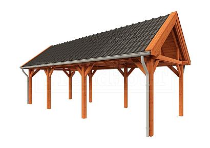 Buitenverblijf Zadeldak XL 875x380x395cm (bxdxh)
