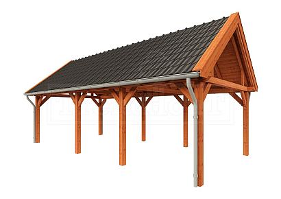 Buitenverblijf Zadeldak XL 885x440x425cm (bxdxh)