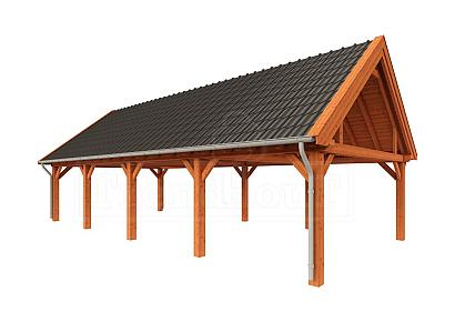 Buitenverblijf Zadeldak XXL 1250x595x490cm (bxdxh)