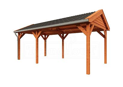 Zadeldak Betula 630x350x315cm (bxdxh)