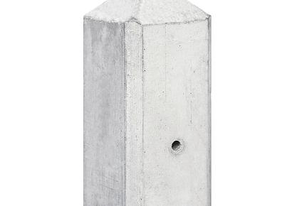 Beton eindpaal Schelde 8,5x8,5x180cm wit/grijs glad met diamantkop