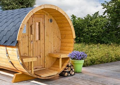 Saunabarrel Thermo wood Ø190cm 250cm lang