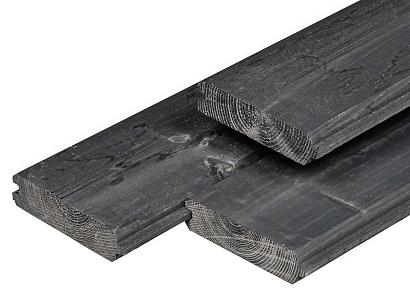 Blokhutprofiel gesch. zweeds vuren kd 18% zwart geimp. dompel methode 2,8x180x12,1