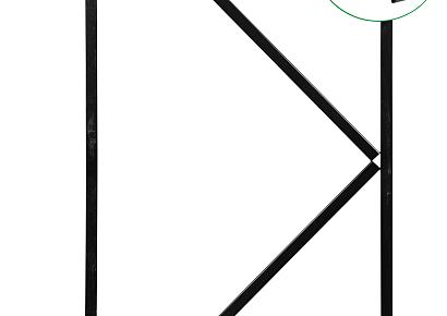 IJzeren deurframe 155x100cm gegalv verstelbaar scharnier 2 ogen zwart gespoten