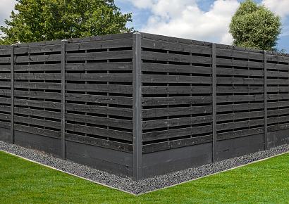 Tuinplank geimp 1,6x14x400cm zwart geschaafd