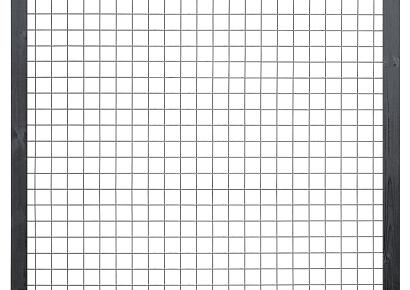 Gaaselement 180x180cm zwart gespoten geimp + houten kader 4,5x7cm mw 7,5x7,5cm