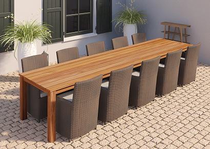 Tuintafel Solide Rustiek 400x100x78cm teak
