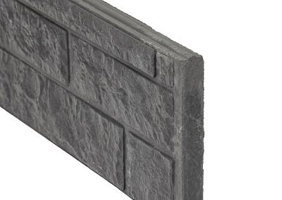 Rotsmotiefplaat 4,8x26x184cm antraciet met mes en groef