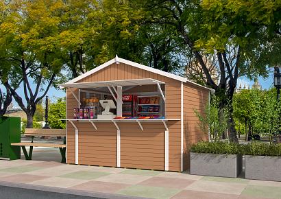Kiosk Santa 300x246cm incl. vloer