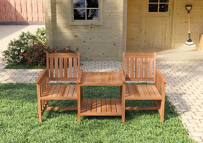 Loveseat standaard 164x85cm hardhout