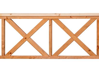 Kruishekwerk 300x75cm incl. afdeklat red class